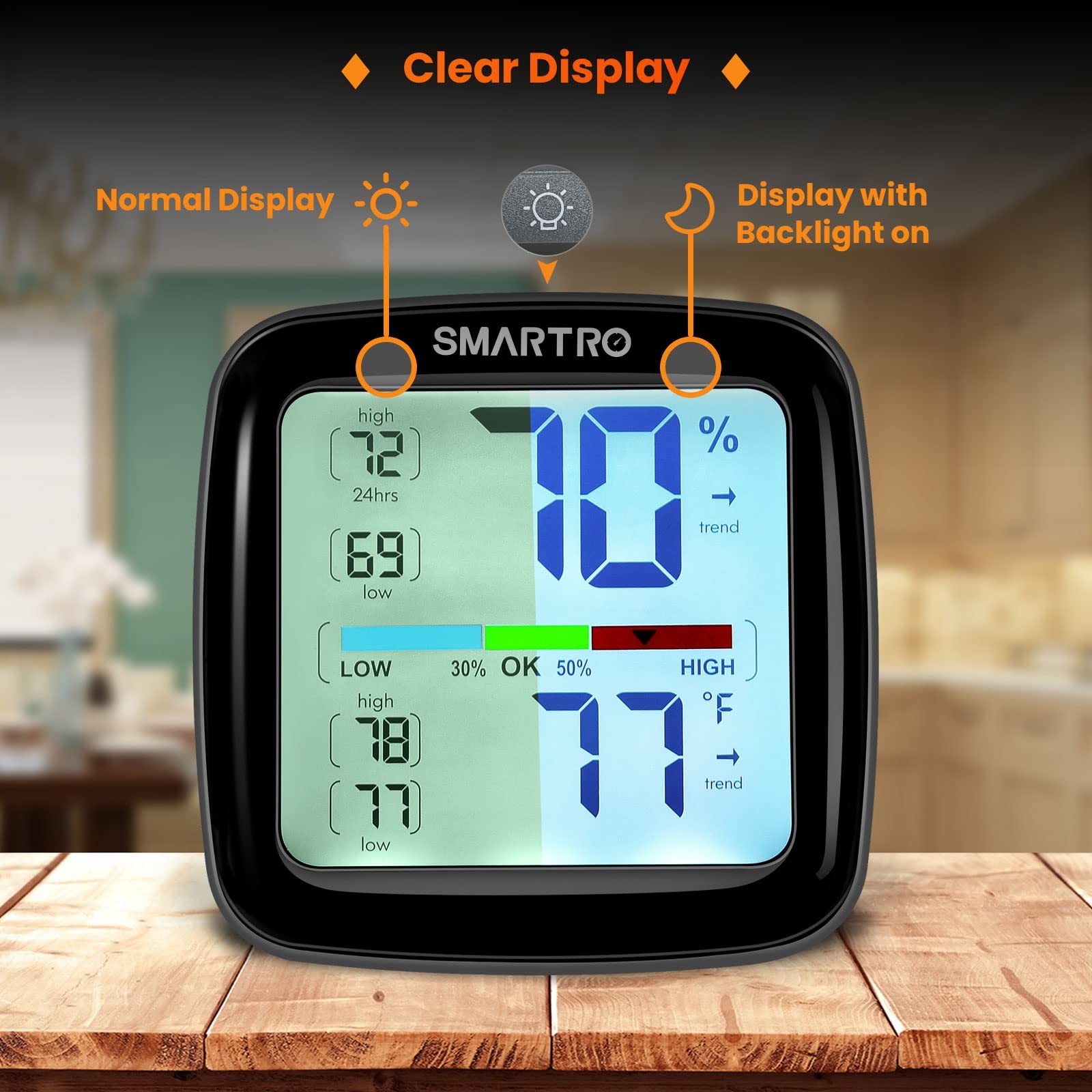 SMARTRO SC42 Professional Digital Hygrometer Indoor Thermometer Room black