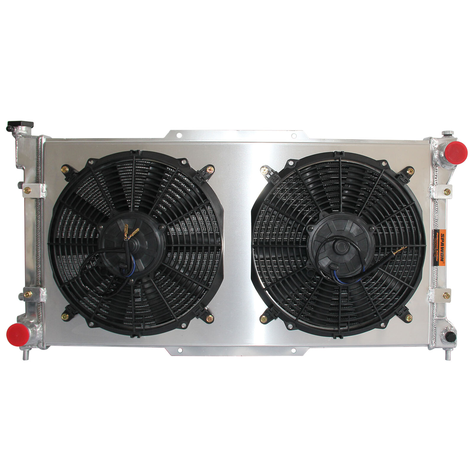 SPAWON Radiator + Fan Shroud For Subaru Legacy L LS 2.5L 2.2L H4 1995-1999 AT MT