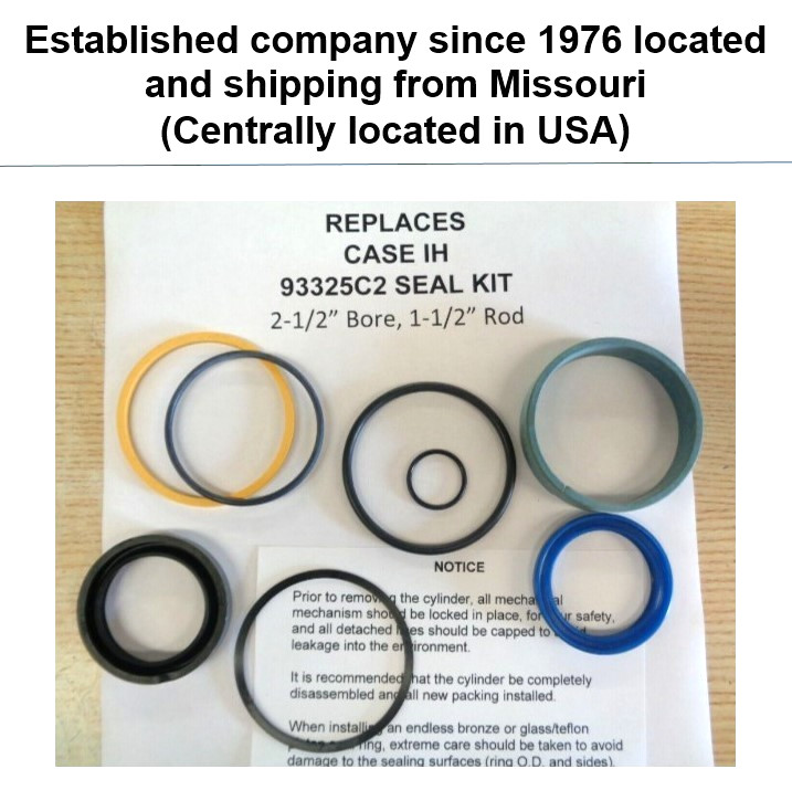 93325C2 Case-IH replacement cylinder seal kit (2-1/2" bore with 1-1/2" Rod)