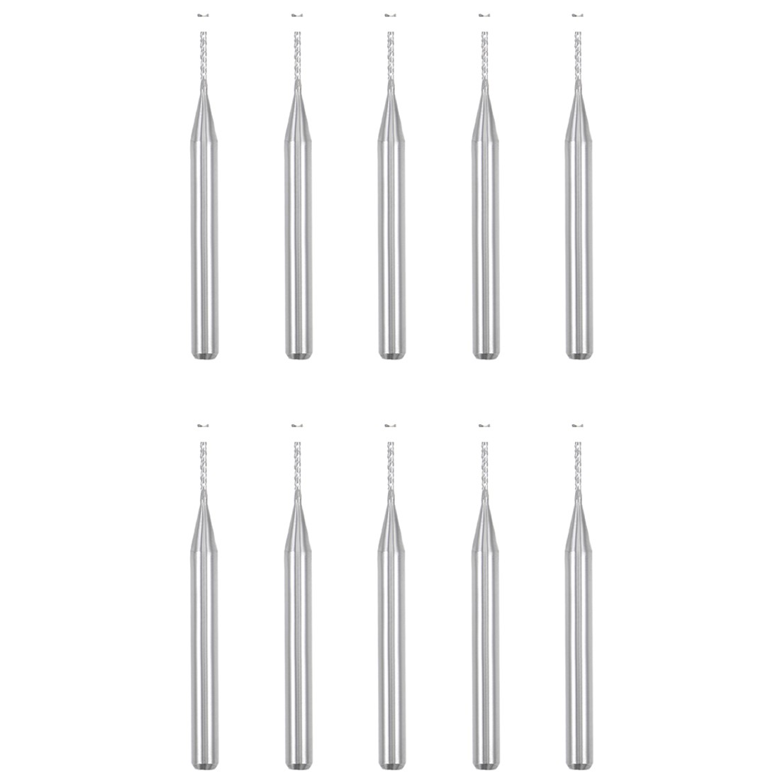 10Pcs 0.8mm Carbide End Mill Engraving Cutter Router Bits 1/8" Shank