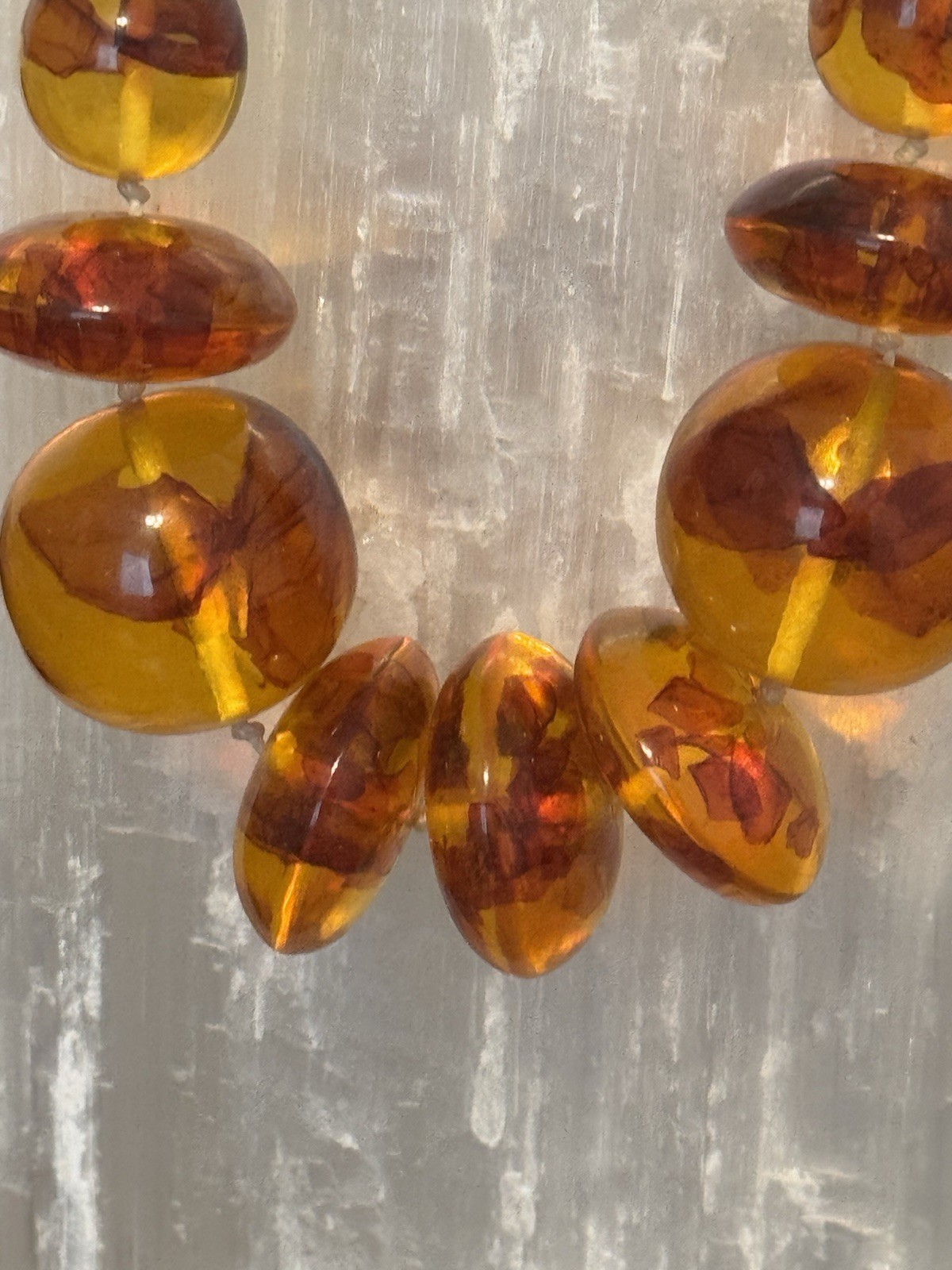 Vintage Baltic Amber Polished Graduated Bead Necklace