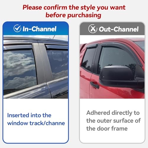 in-Channel Window Visors Rain 1993-1998 Ford Ranger SuperCab / Extended Cab