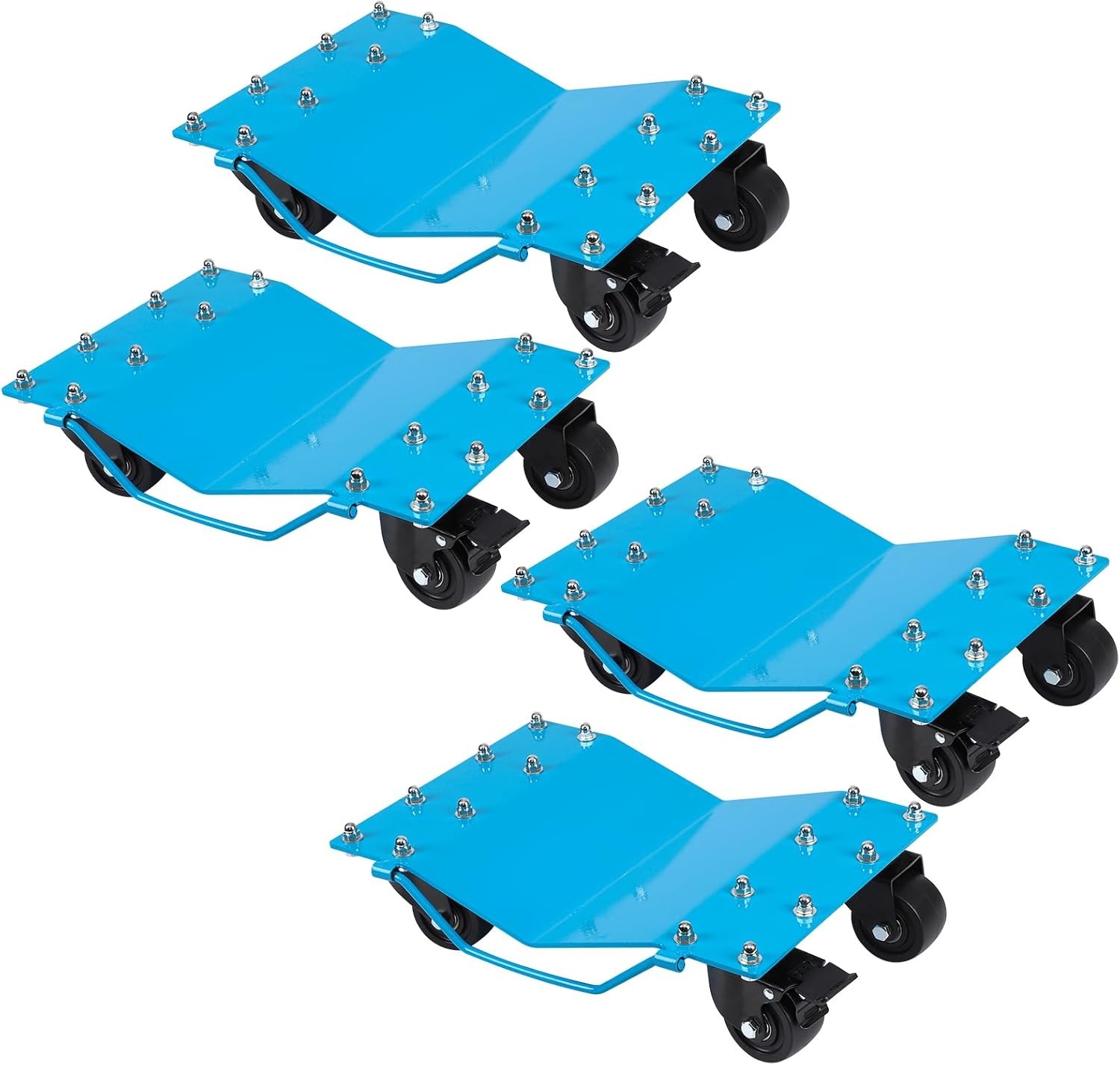 Car Dolly Set 8000 lbs Heavy Duty Manganese Steel Wheel Dollies with 360° Wheels