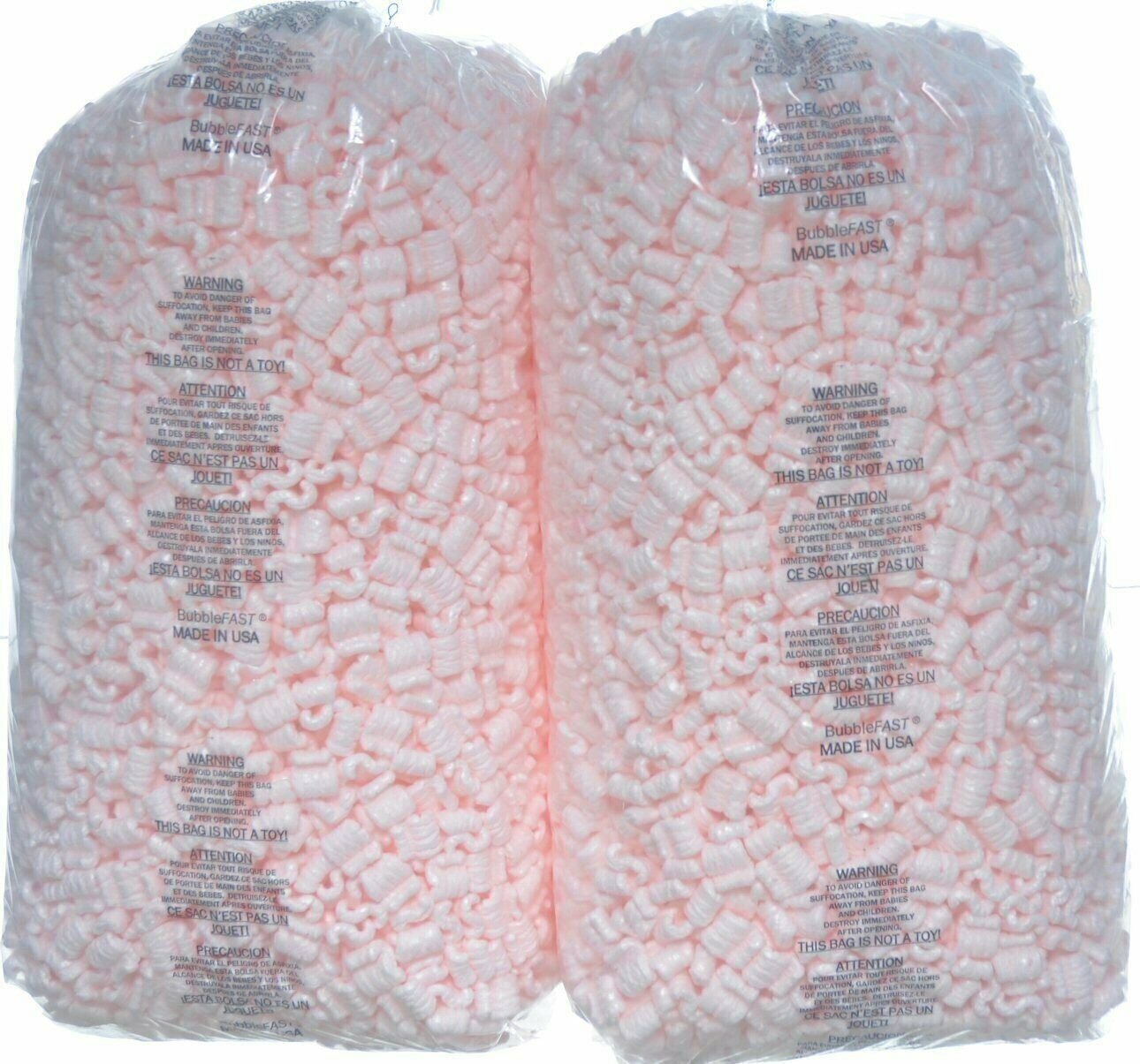 Packing Peanuts 7 cu ft lot [(2) 3.5 cu ft]  Bags Pink Anti Static