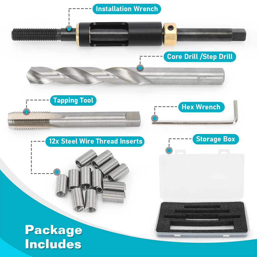 M11x1.5 Head Bolt Thread Repair Kit 35119s For Honda Toyota Hyundai Kia Isuzu