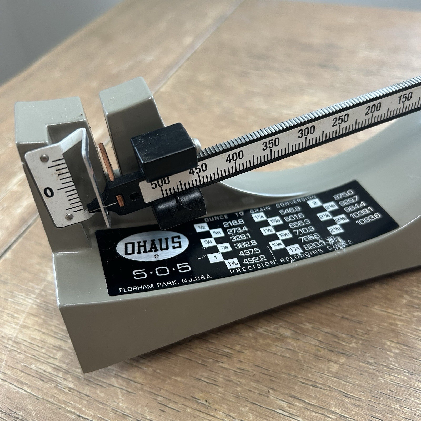 OHAUS 5 0 5 505-10 Precision Reloading Scale Balance Beam w/ Box & Instructions
