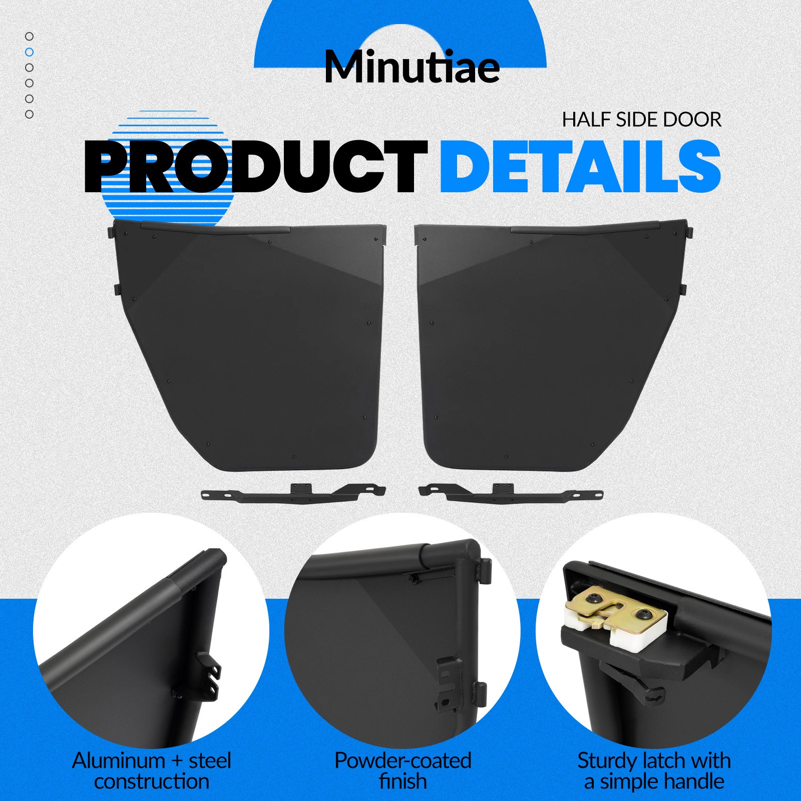 New Aluminum For Polaris Ranger 500 570 EV ETX Mid Size 2015-2022 Half Door Kit