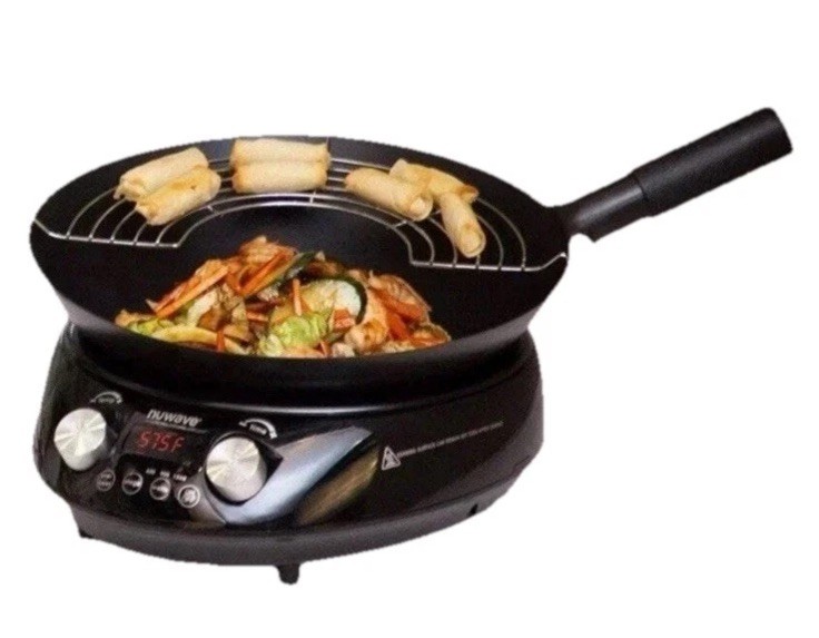 Nuwave Induction Hot Wok with 14" Carbon Steel Wok, w/ Lid New Holiday Gift