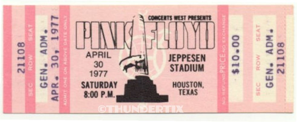 5 1972 -77 PINK FLOYD UNUSED FULL CONCERT TICKETS scrapbooking + BONUS reprint