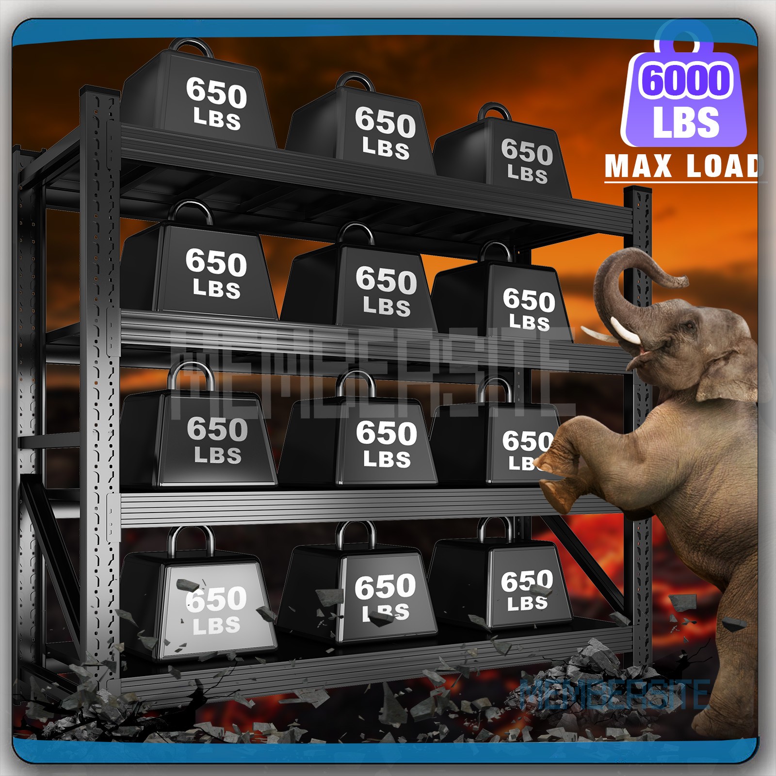 63" H/ 71" H Garage Shelving Heavy Duty 5 Tier Metal Storage Shelves Adjustable