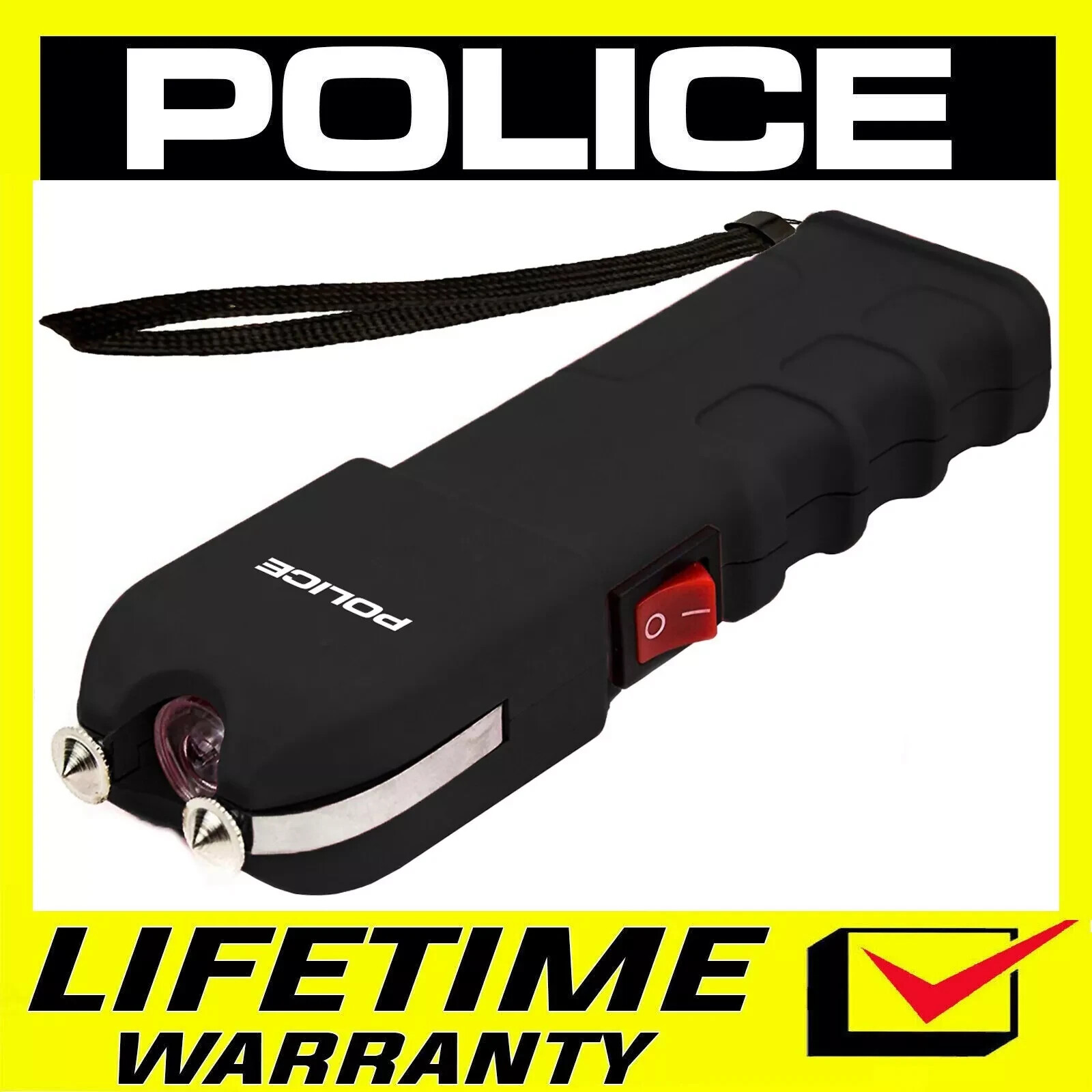 POLICE Stun Gun 928 700 BV Heavy Duty Rechargeable LED Flashlight Black