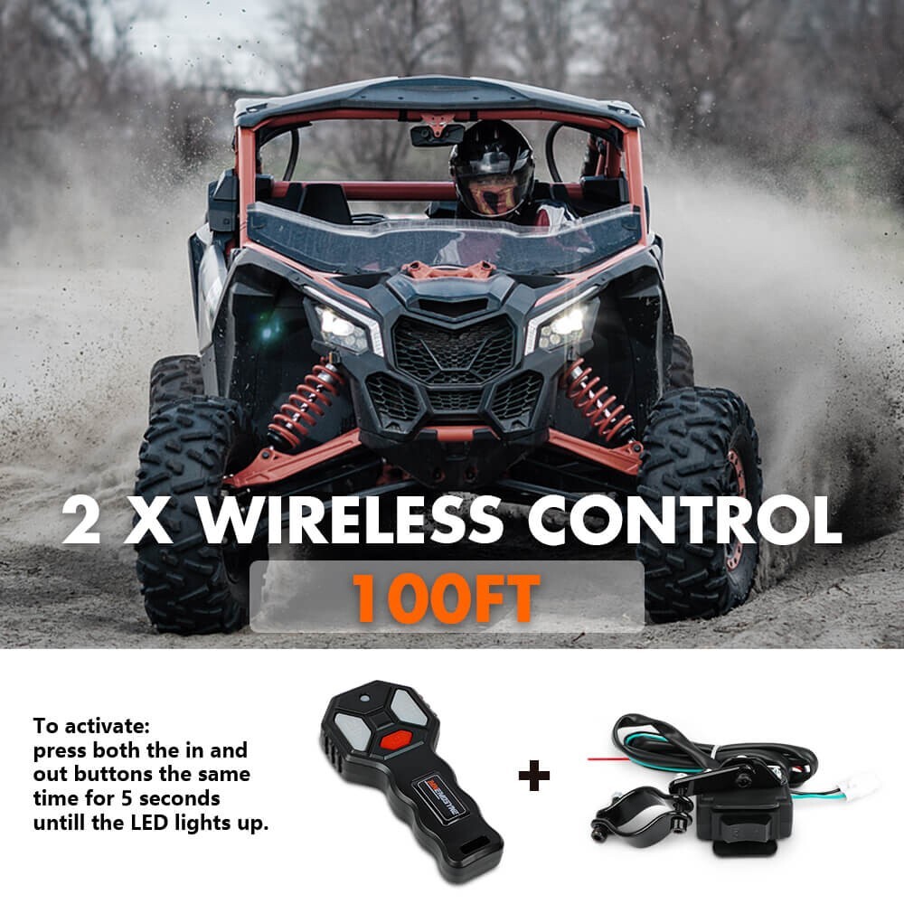 MNEMOSYNE Electric Winch 4500lb Steel cable Wireless Remote Towing ATV UTV 4×4