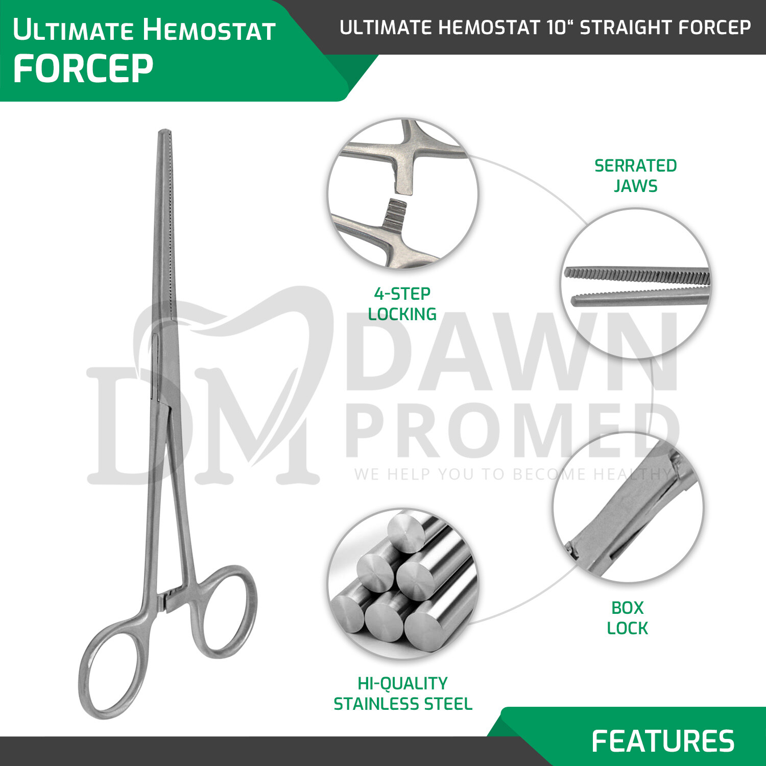 2Pcs Set 8" + 10" Straight Hemostat Forceps Locking Clamp Fishing Plier German G