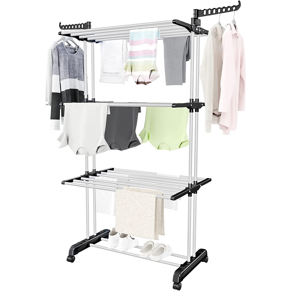 Clothes Drying Rack Folding Clothes Rail Clothe Rack Laundry Garment Dryer Stand