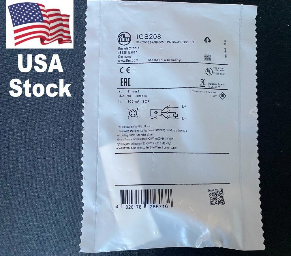 IFM IGS208 Inductive Sensor, Miniature Small Barrel