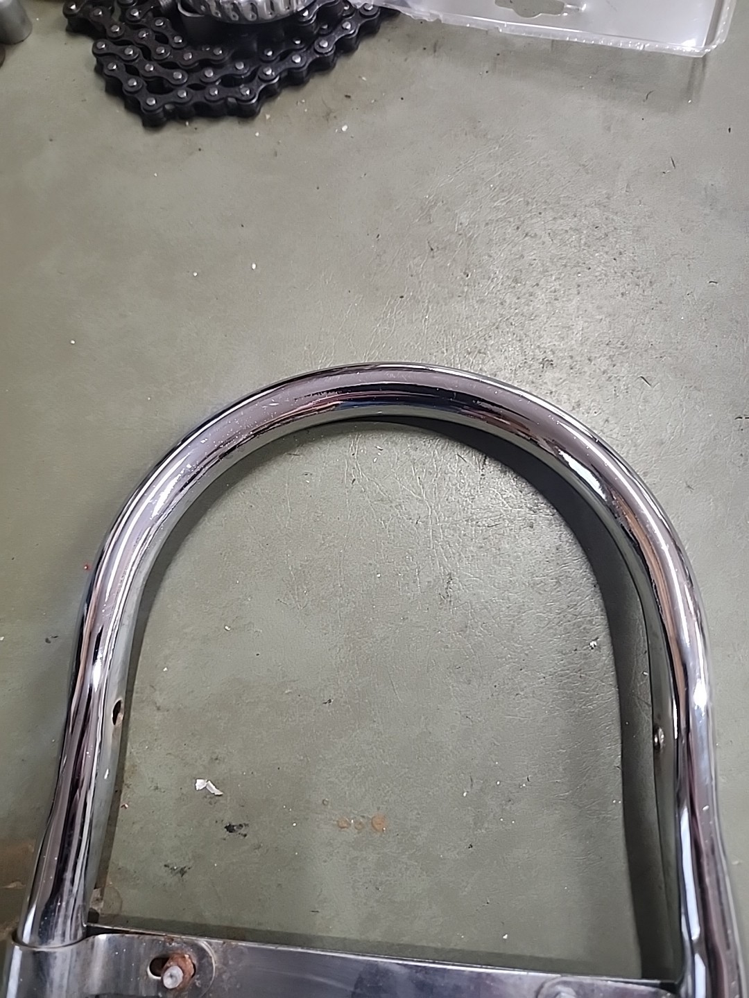 SCHWINN LIL STINGRAY TRICYCLE CHROME REAR SISSY BAR WITH PLATE NICE CHEAP L$$K