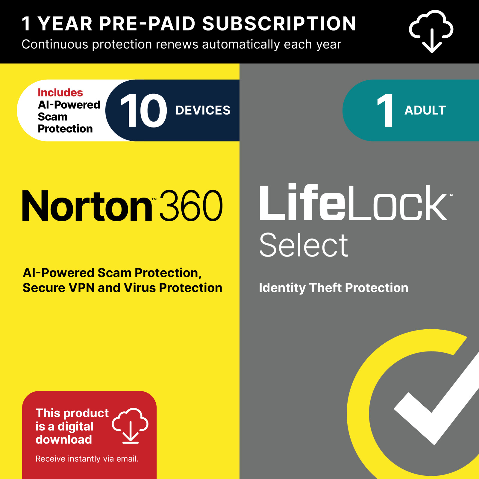 Norton 360 + LifeLock 2026 | 10 Devices | Direct from Norton | Digital Download