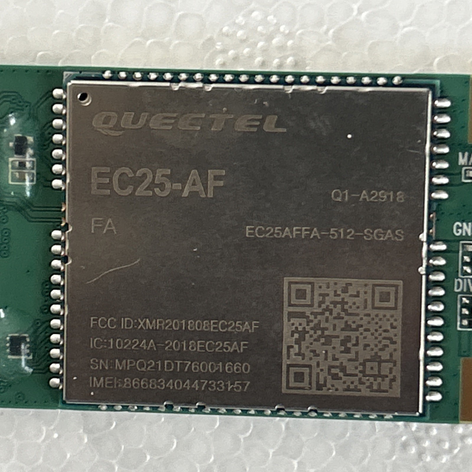 Quectel EC25-AF LTE IoT Module with Cables, Mini PCIe