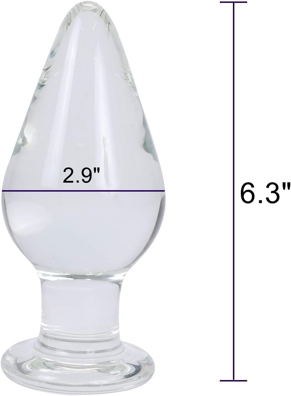Huge Clear Glass Anal Plug XL Waterproof Borosilicate Training Sex Toy