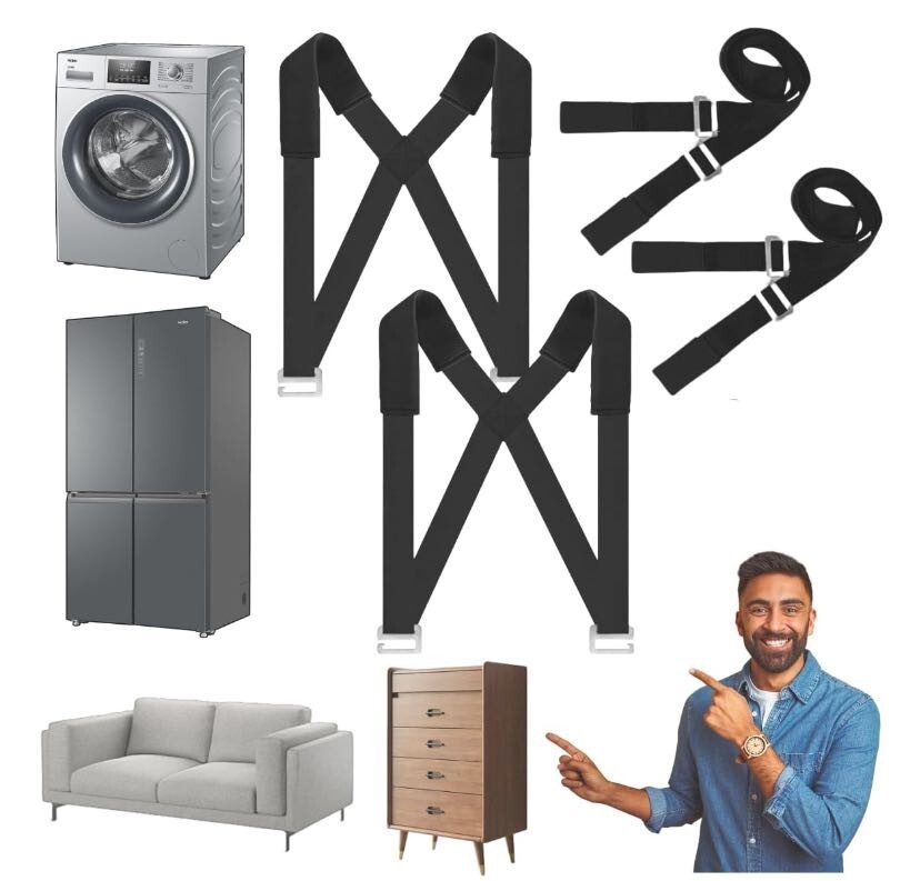 Heavy Furniture Appliances Moving Straps Rope Belt Transport Lifting System Tool