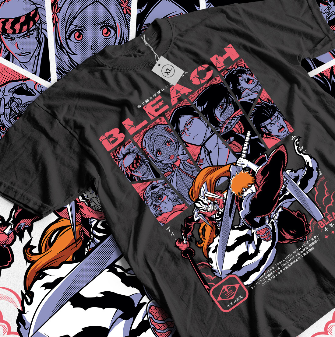Bleach Ichigo T-Shirt Kurosaki Moon Kawai Anime Horror Manga Gift shirt All Size