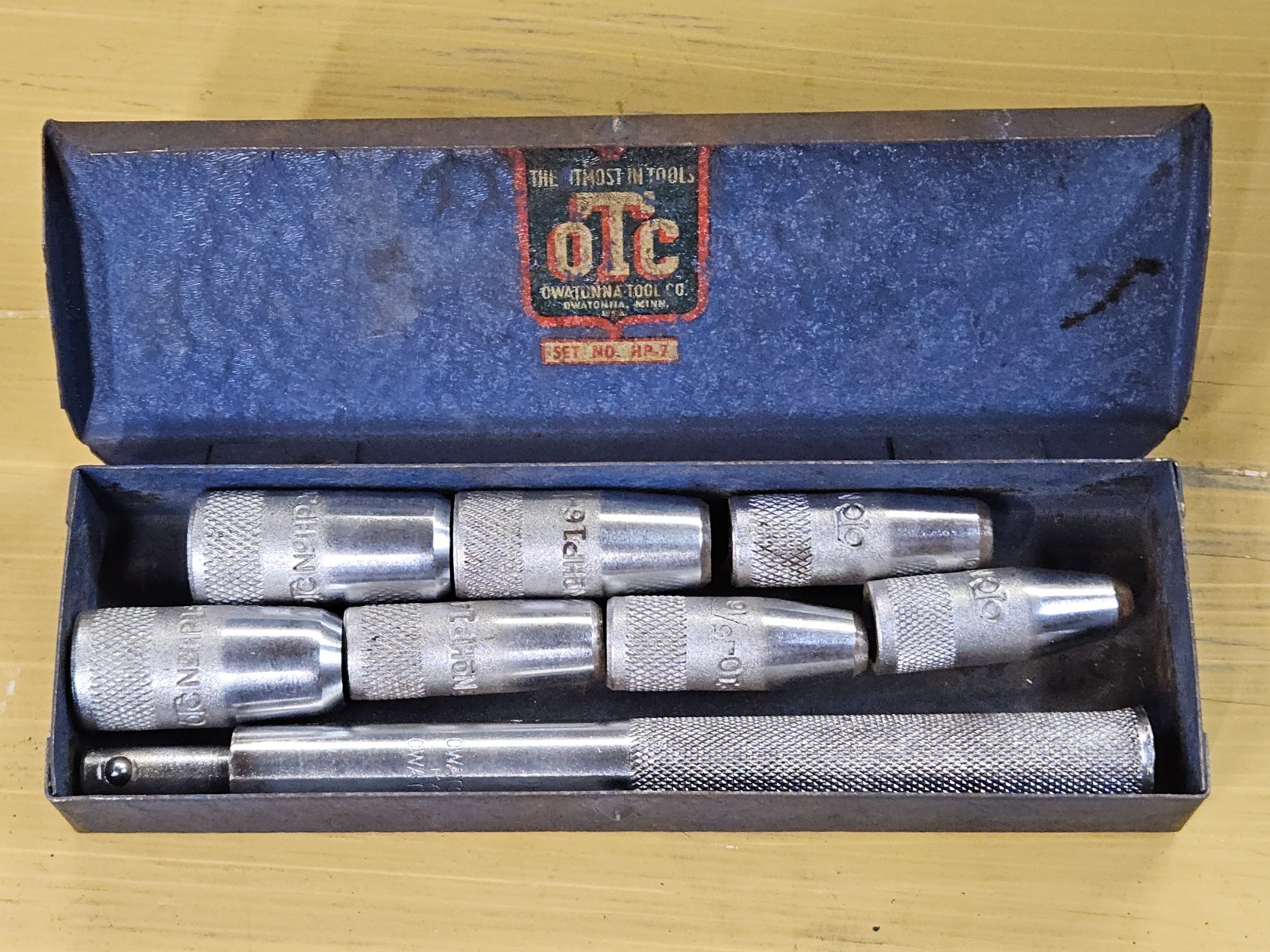 OTC Owatonna Tool No. 813 Gasket Cutting Driver Set W/ Metal Box Made in USA