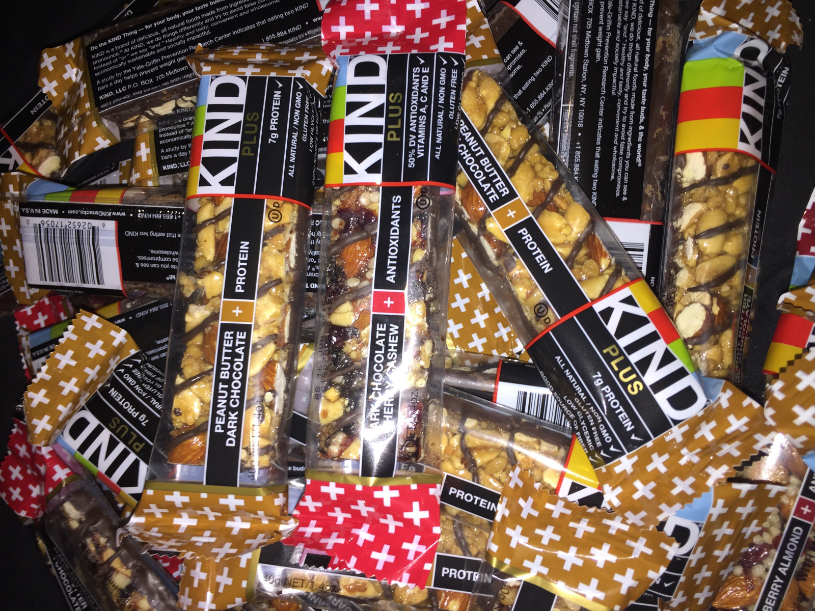 50 ASSORTED FLAVOR NUTS AND SEA SALT PLUS NUT+SEED KIND BARS- 3-8g Protein -