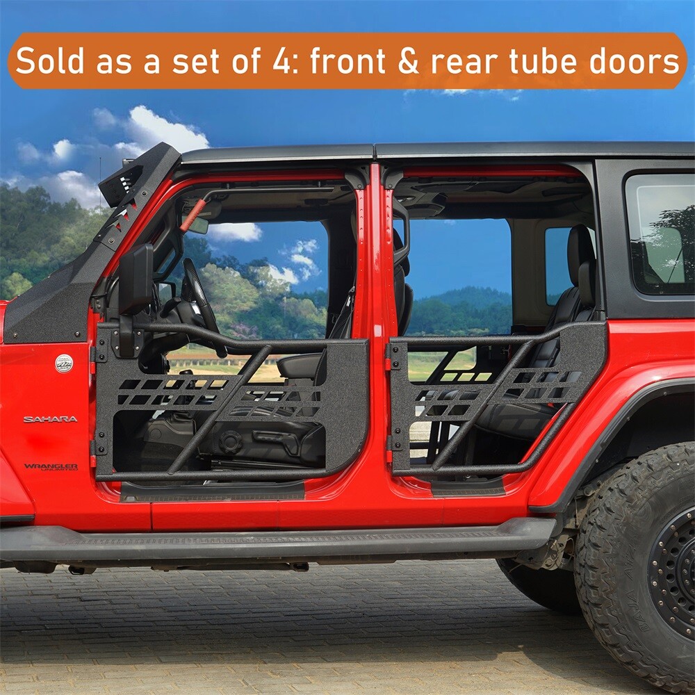Steel Tube Half Door Guards for 2018-2025 Jeep Wrangler JL & Gladiator JT 4 Door