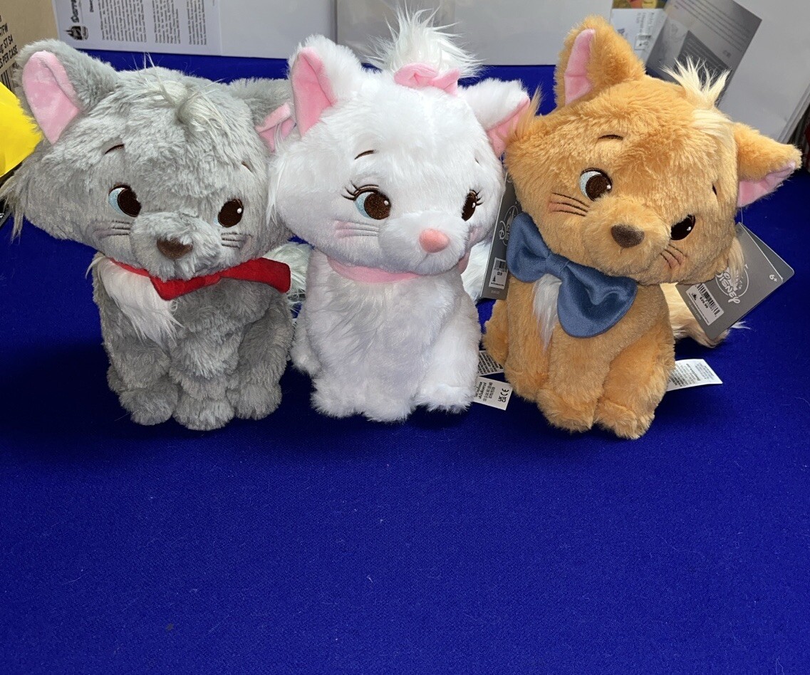 2025 Disney Parks The Aristocats Marie Berlioz Toulouse 3 Piece Cat Plush Set