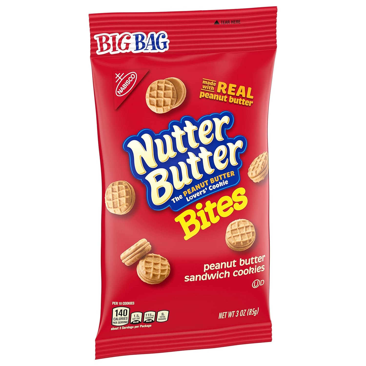 Nutter Butter Bites Peanut Sandwich Cookies, Big 3 Ounce (Pack of 12)