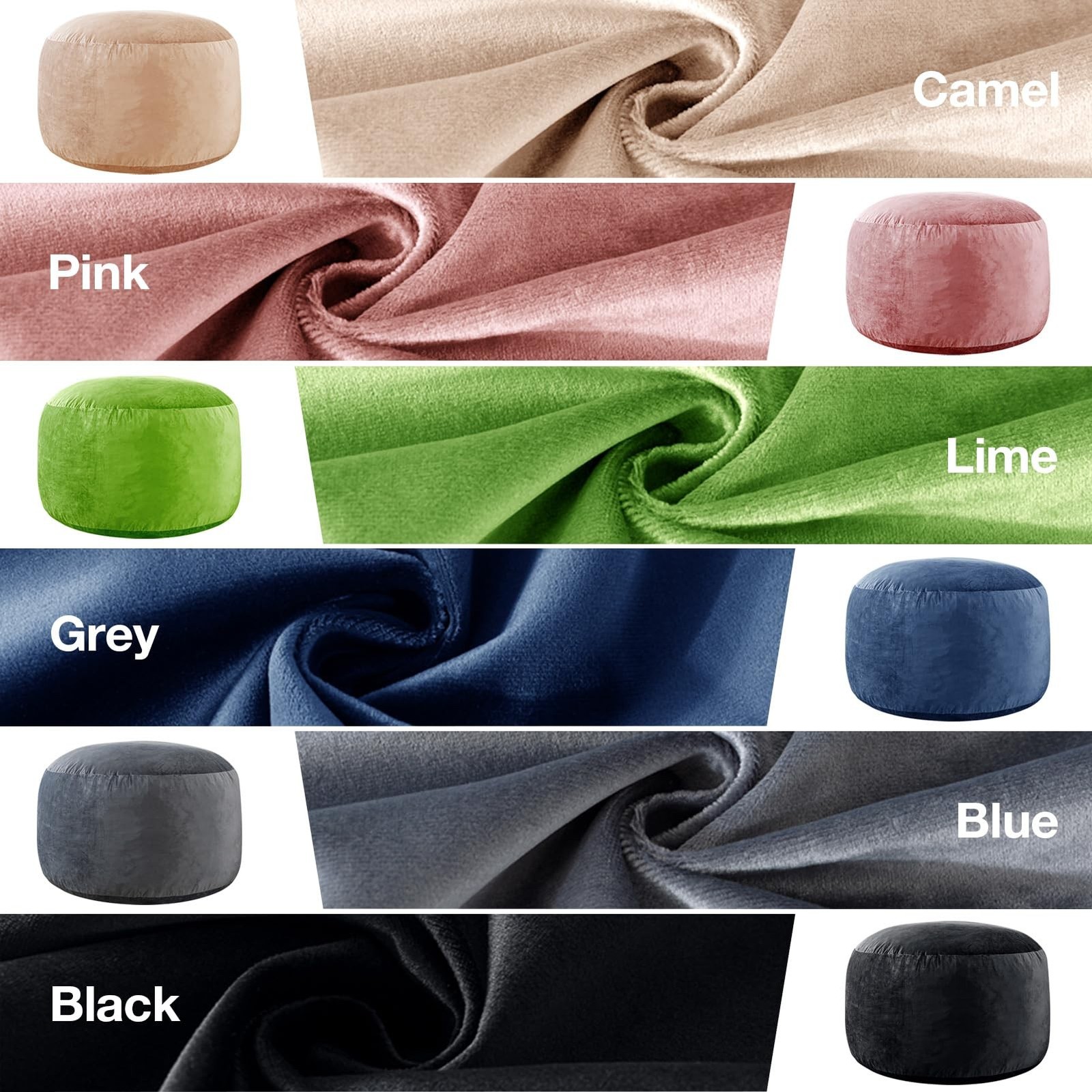 EDUJIN 3 ft Bean Bag Chair: 3' Memory Foam Bean Bag Chairs for Adults/Teens w...