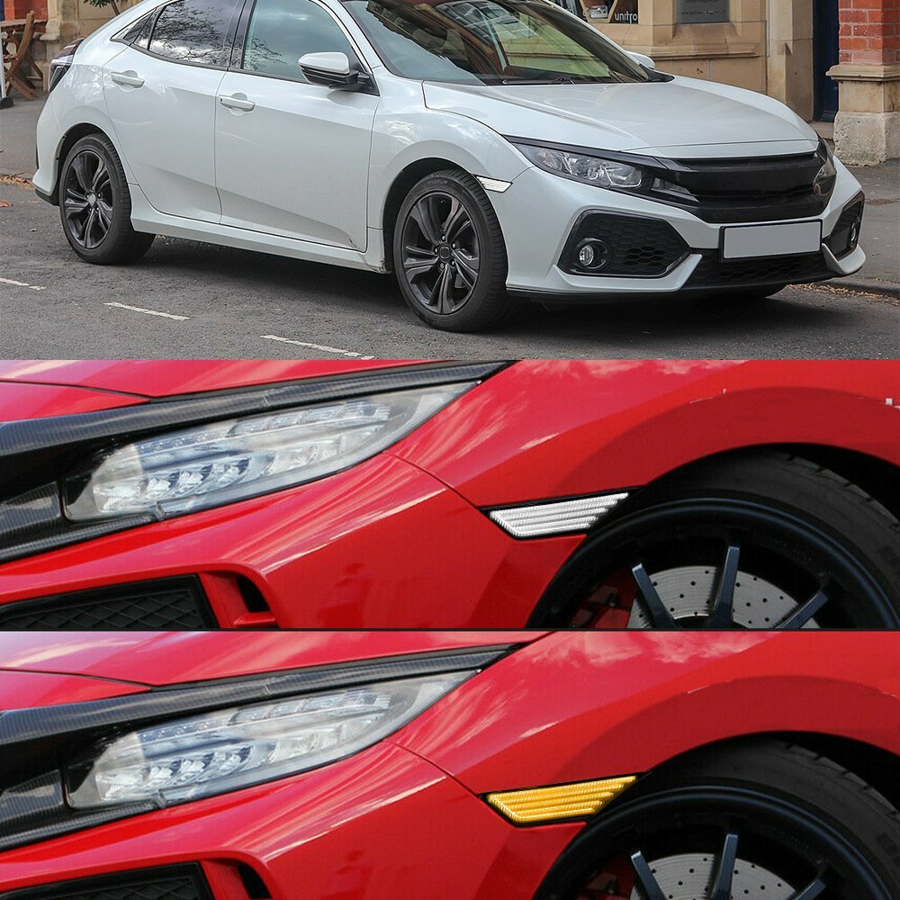Switchback Sequential Turn Signal LED Side Marker Light For Honda Civic Lamp HUS