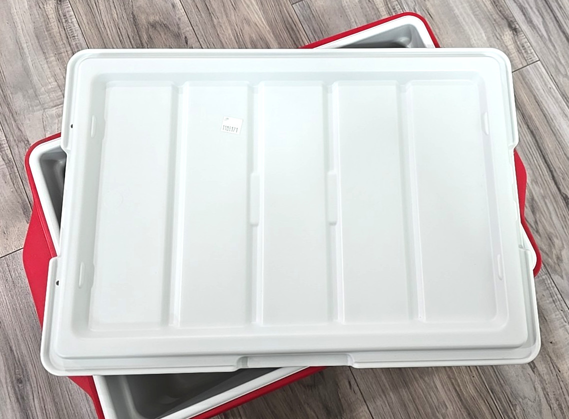 NEW - Coleman PARTY STACKER Red Stackable 24 Beer Soda Can/ Tray Ice Cooler 6225