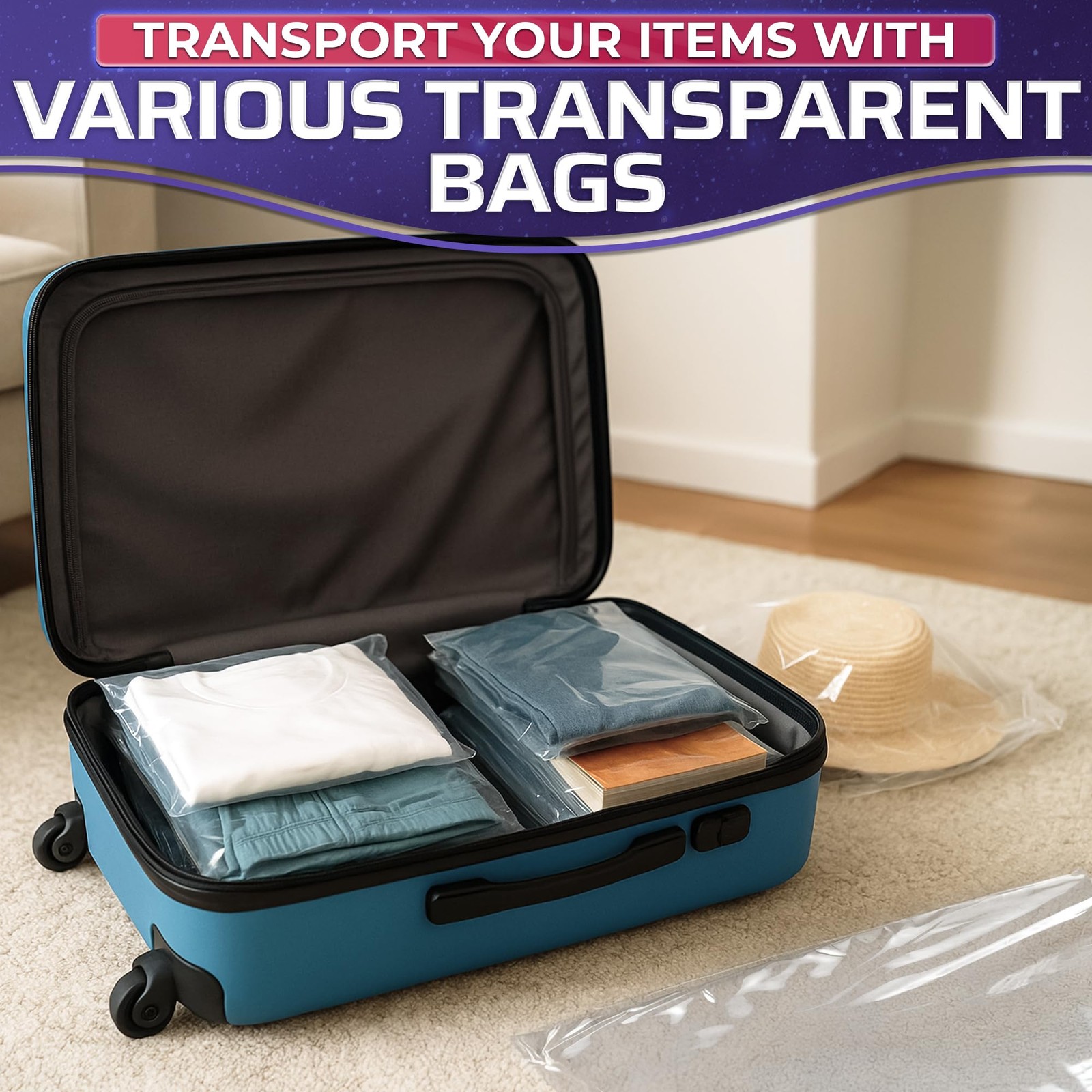 50 PCS 16x24 Inch Clear Heat Shrink Wrap Bags Packaging Storage Bulky Items