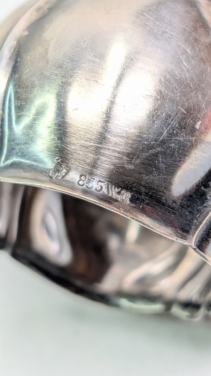 835 German Silver Napkin Ring Wilhelm Binder 36 Grams AU Monogram
