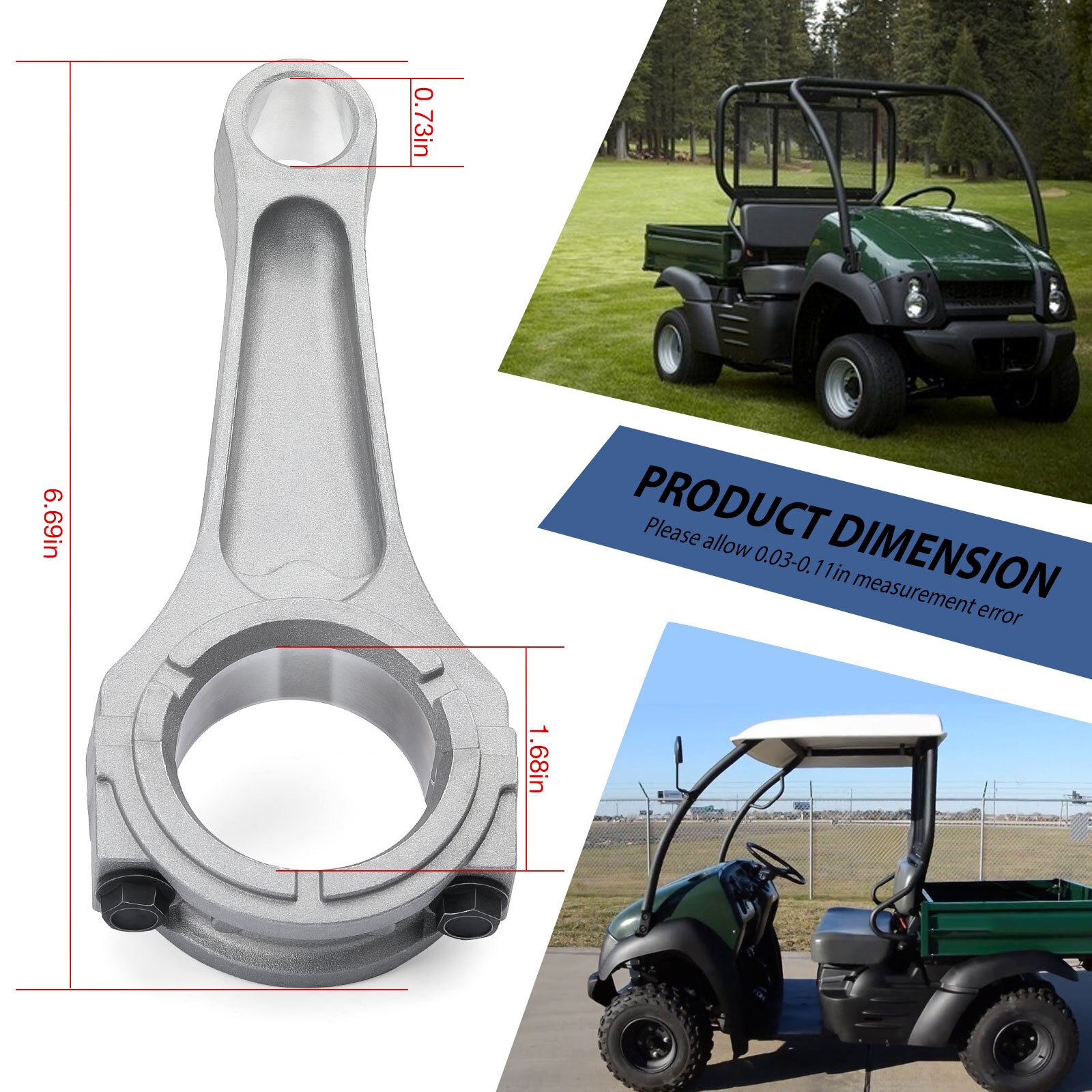 Crankshaft Connecting Rod Assembly for Kawasaki Mule 600 610 SX KAF400 2005-2024