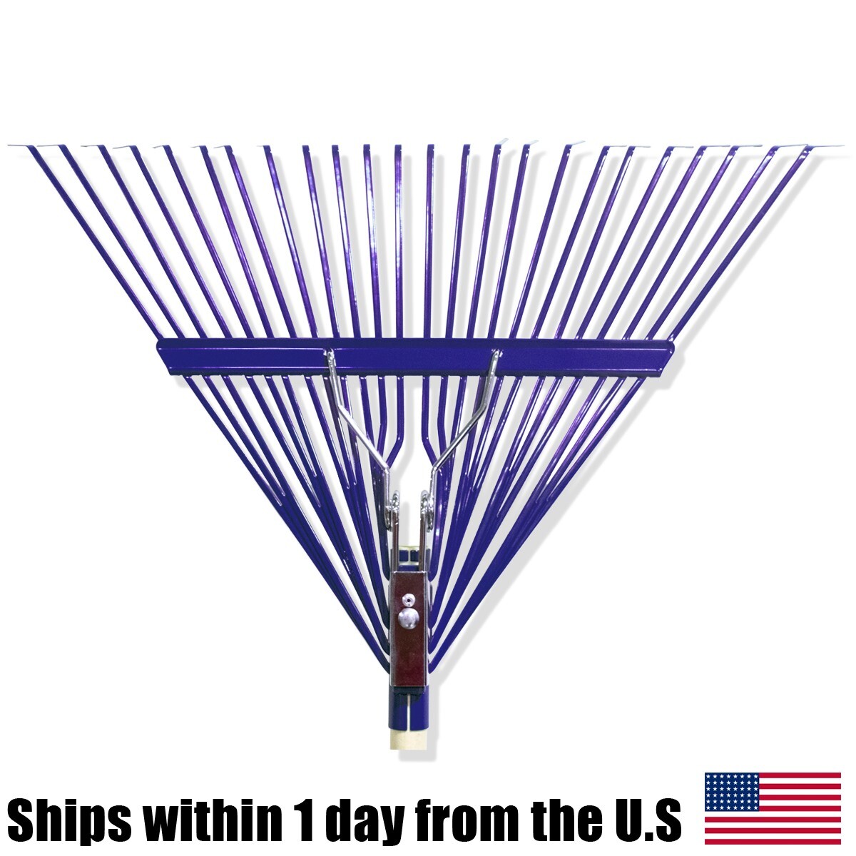 12 Commercial Landscaping 24" Steel Tine Thatching Leaf Rake Wooden Handle Case