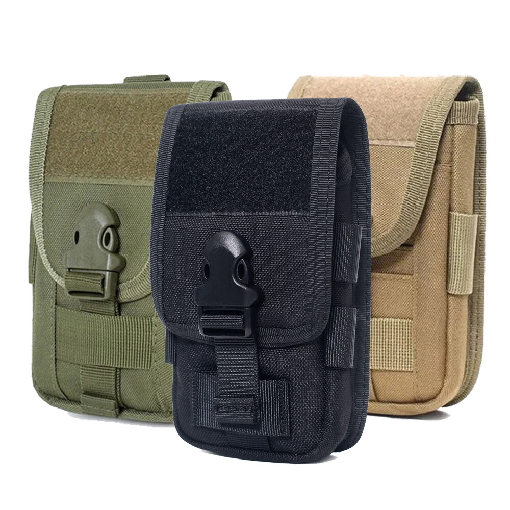 Tactical Molle Phone Holster Universal Dual Cell Phone Holder Utility EDC Pouch