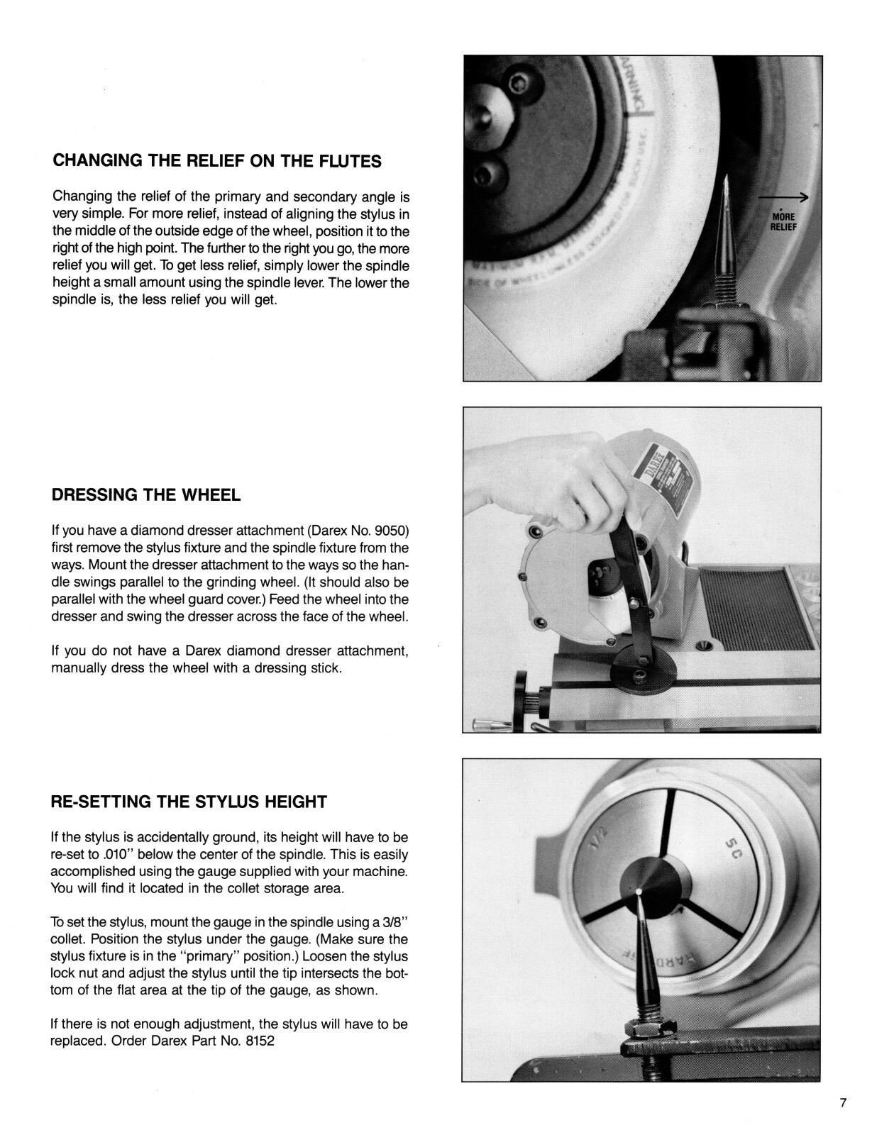 Darex E80, E85, & E90 Endmill Sharpener Operating Instruction Manual #1481