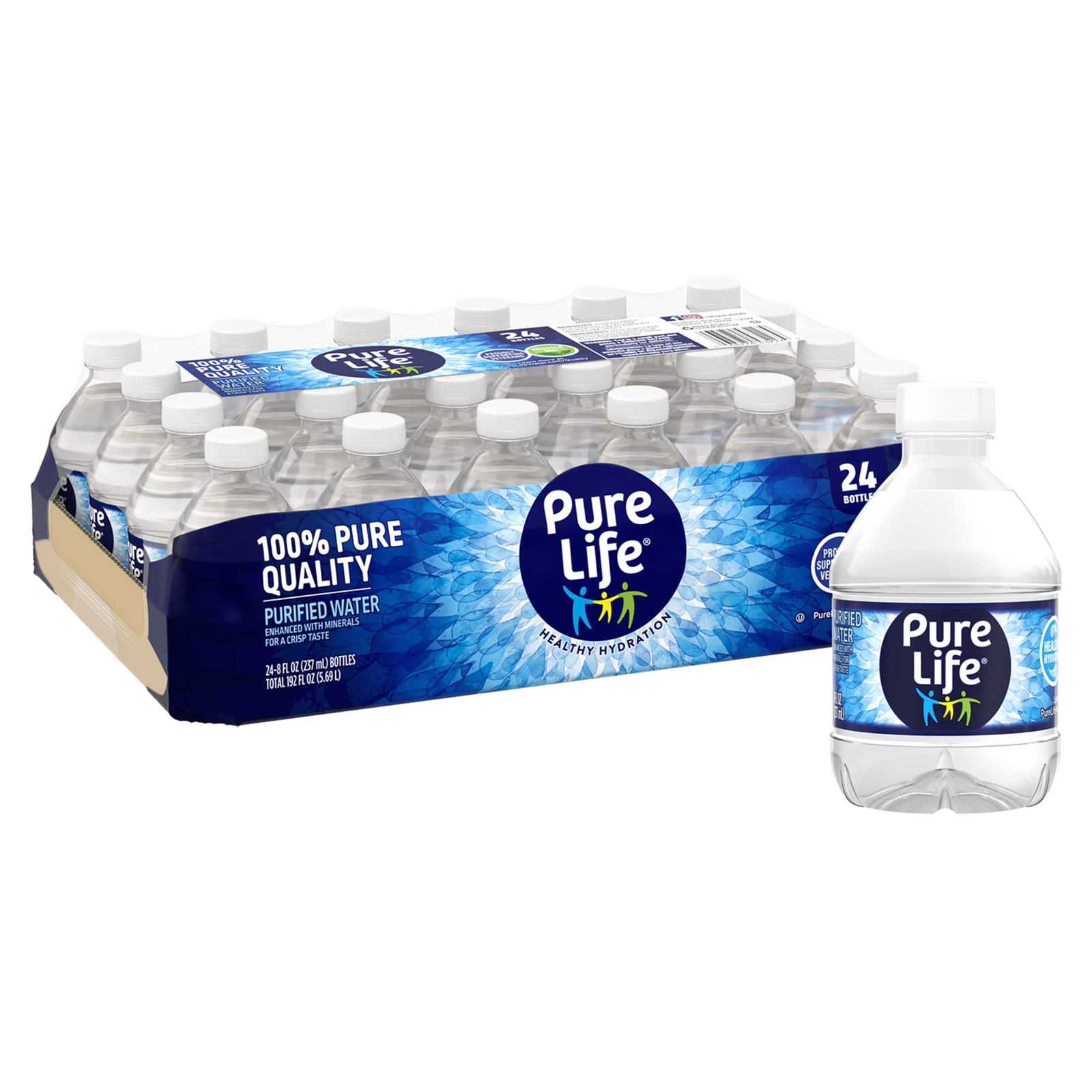 Pure Life, Purified Water, Plastic Bottled Water, (24 Pack) & (8 Fl Oz)....