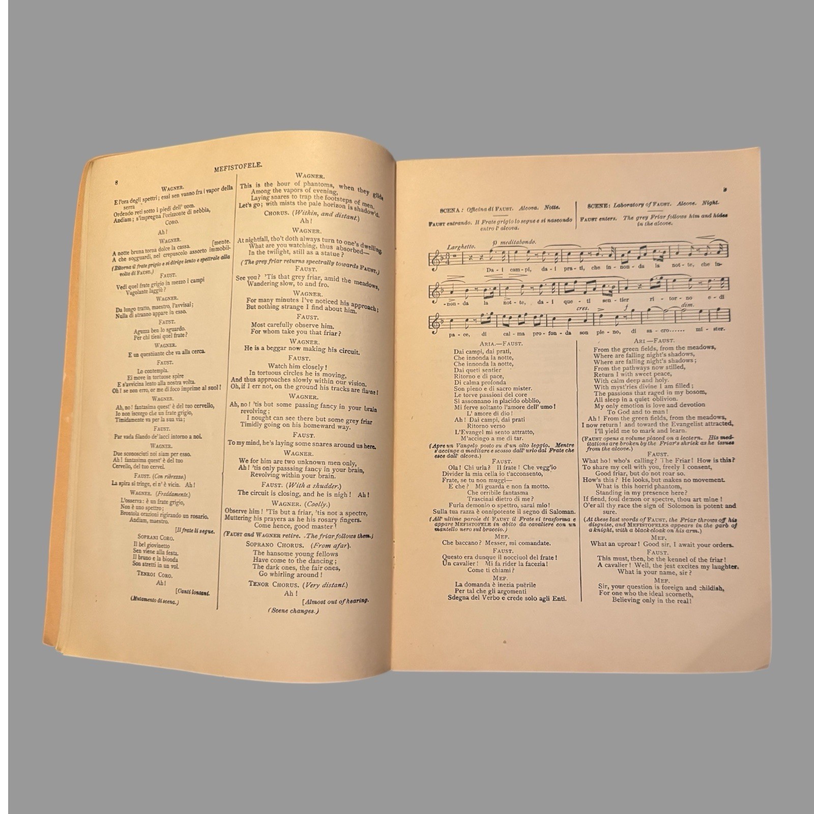 Boston Opera Advertising Playbill Program Libretto of Mefistofele by Boito