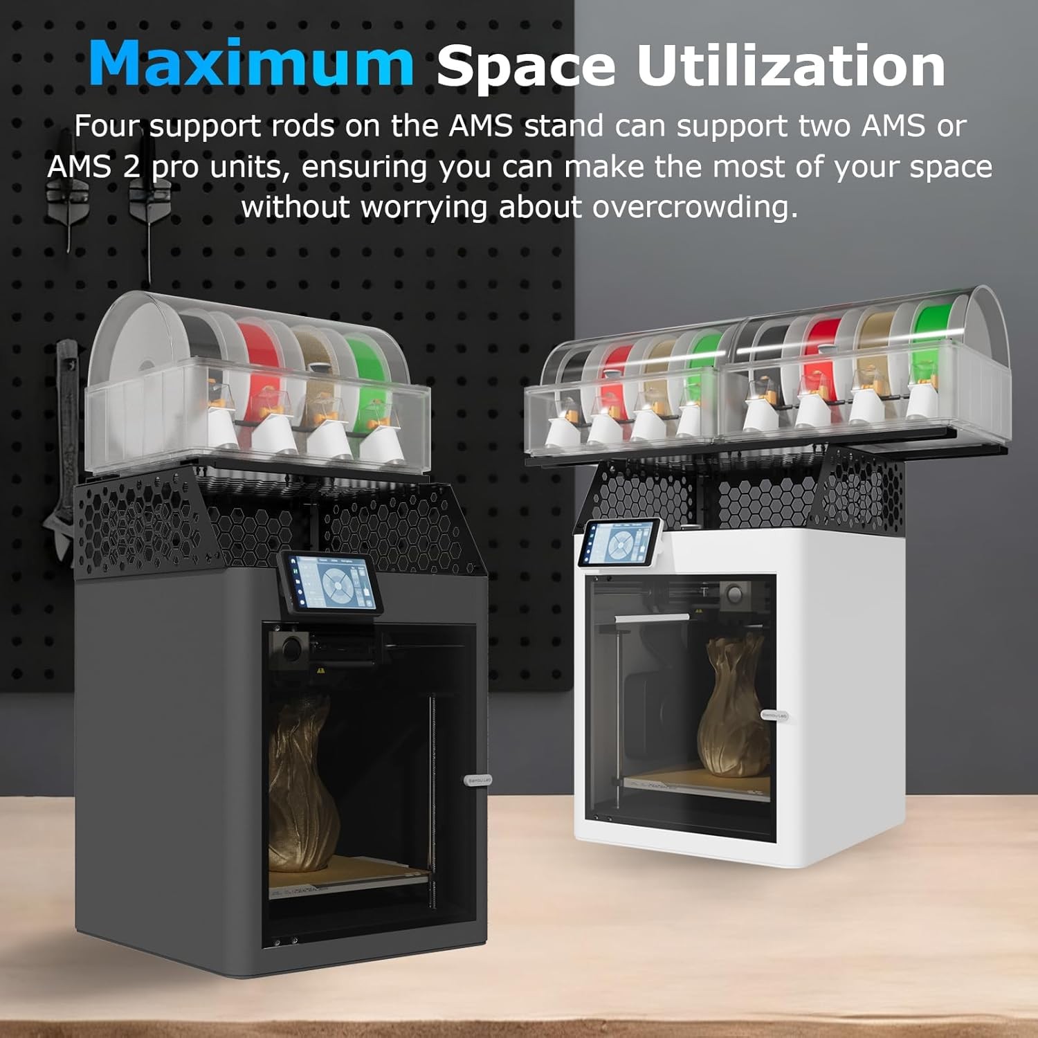 AMS Storage Holder, Compatible with Bambu Lab P1P/P1S/X1C/X1E 3D Printers