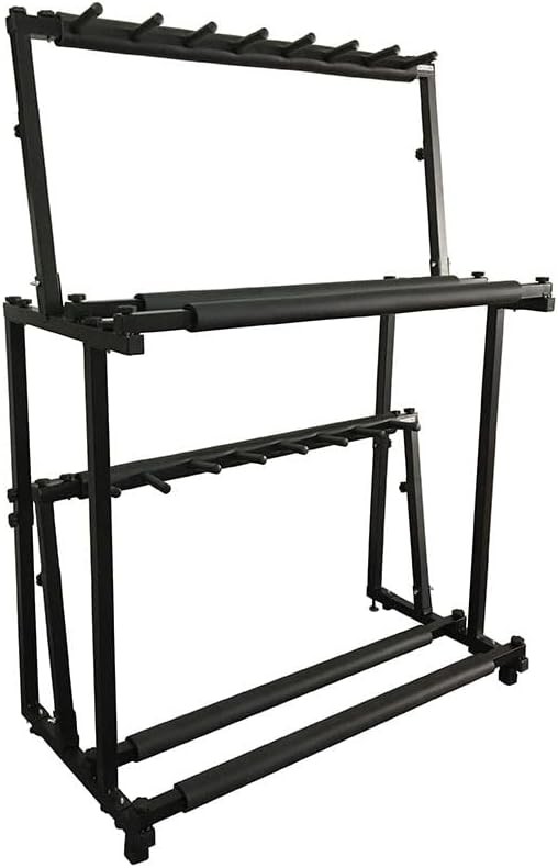 14 Guitars Rack Stand Folding Double Tier Multi Guitar Stand Bass Holder Mount