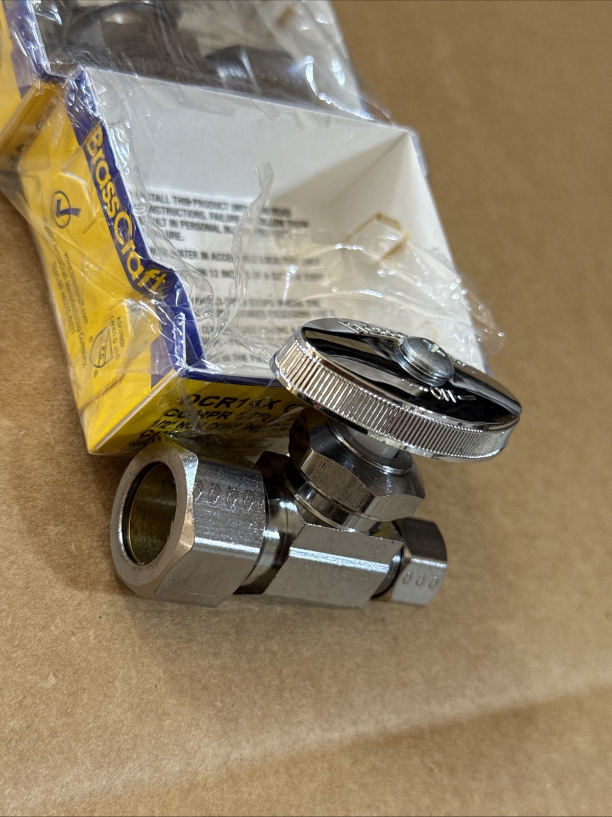 5-Pack BrassCraft OCR14X C 1/2 X 3/8 Compression Straight Stop Valve, New