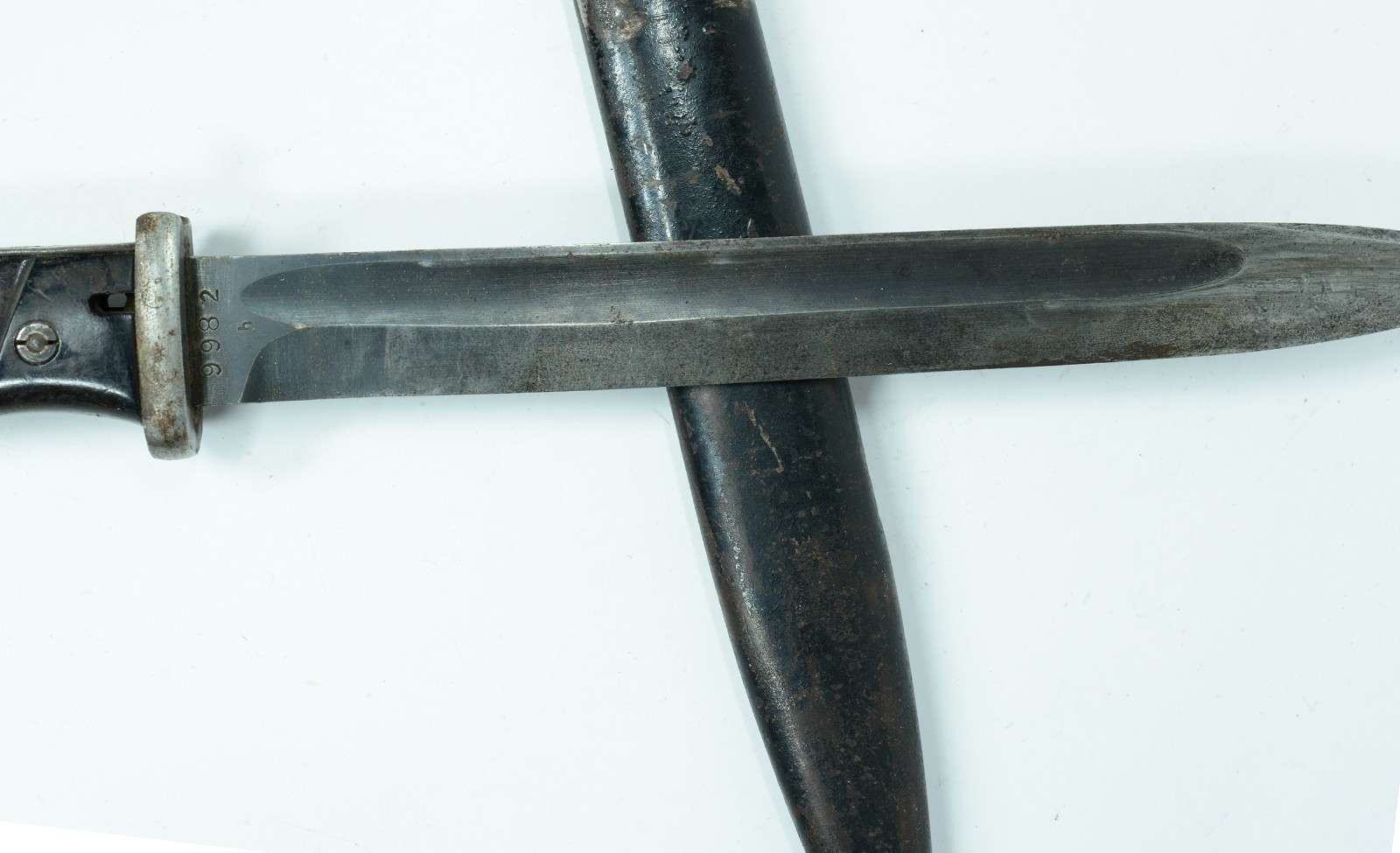 WWII 1942 German cul Ernst Pack K98 Rifle M1884/98 3rd Pattern Bayonet, Scabbard