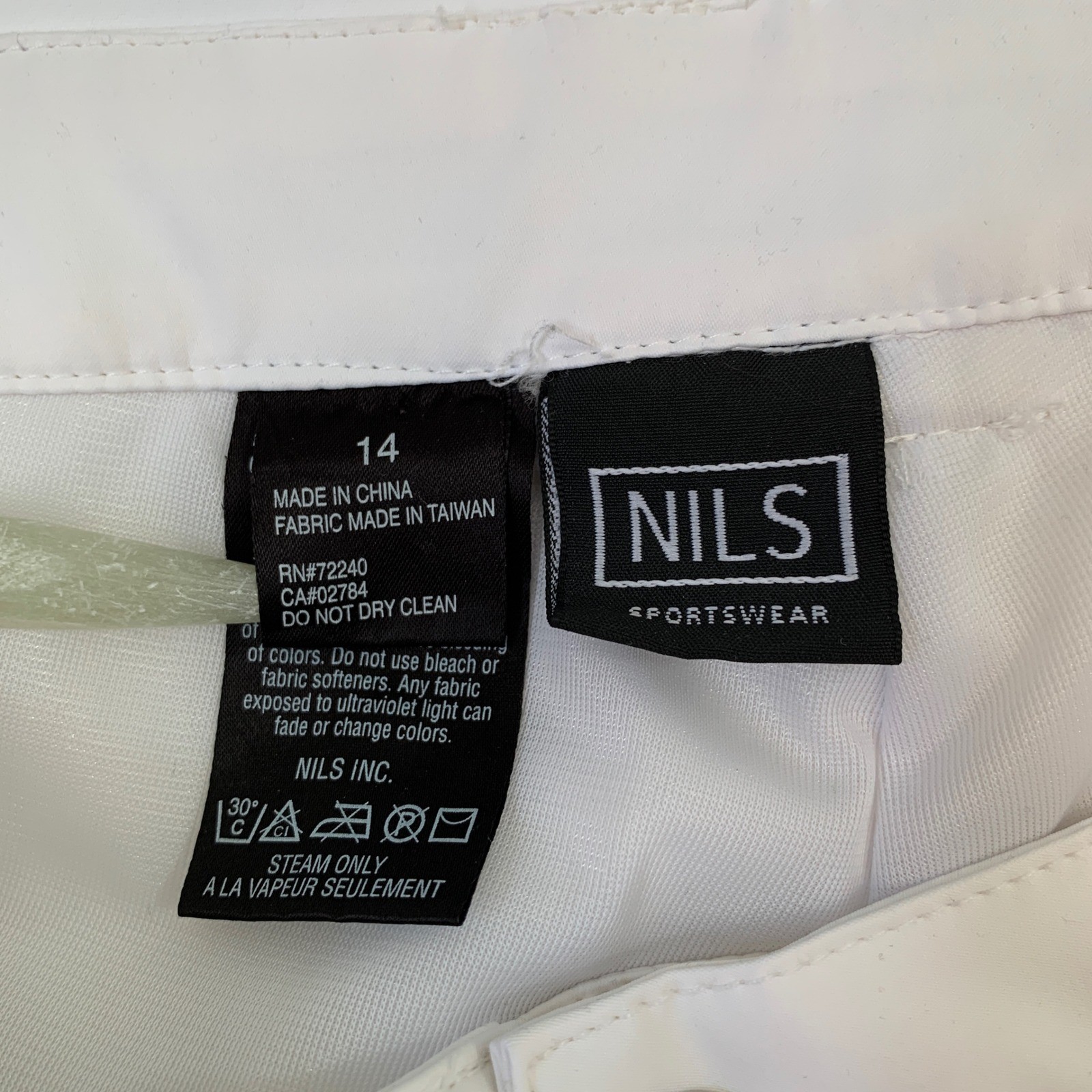 Nils Womens White Ski Pants Straight Leg Zippered Pockets Snow Trousers Size 14