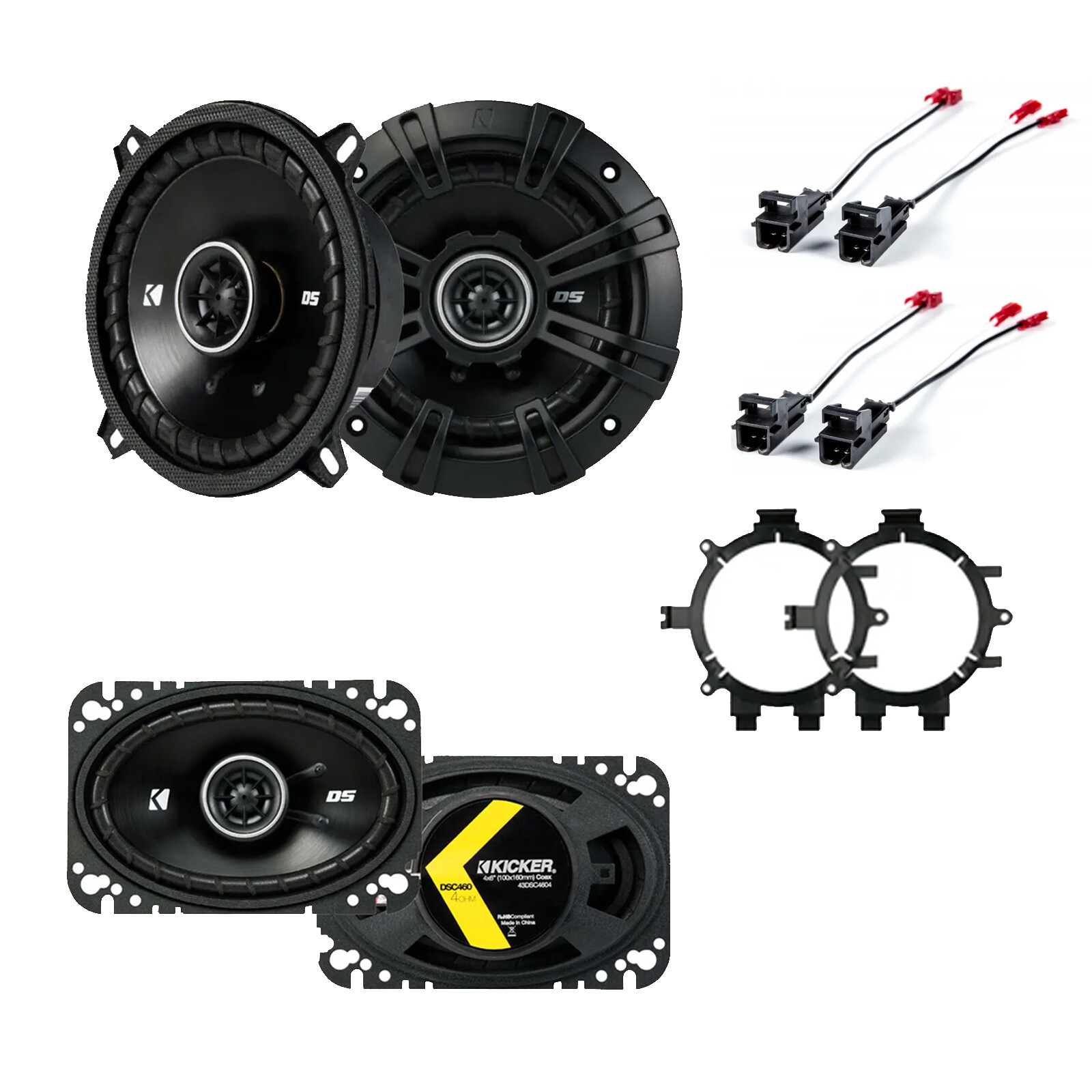 Fit Chevy CK Pickup 1995-2000 Factory Speaker Upgrade Kicker DSC5 DSC46 Package