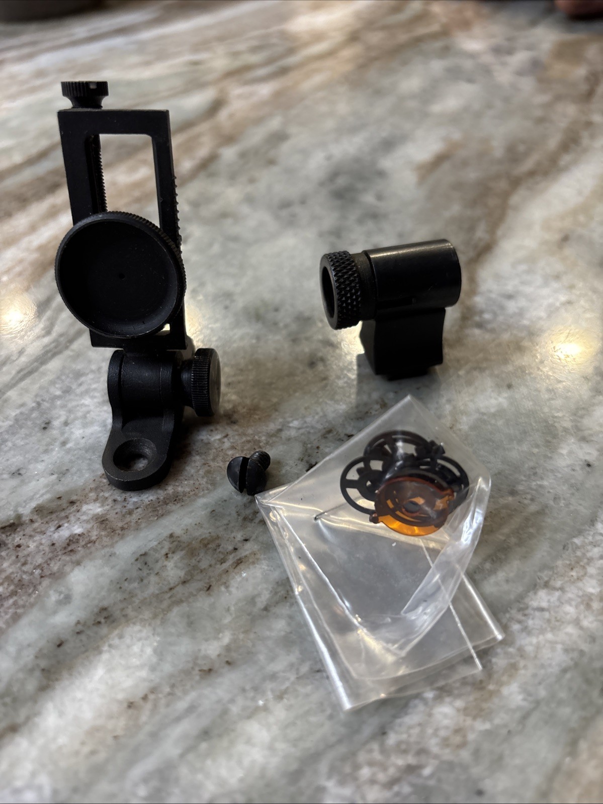 Black Powder Tang , Peep And Globe Sight For Thompson Center Hawkins Renegade