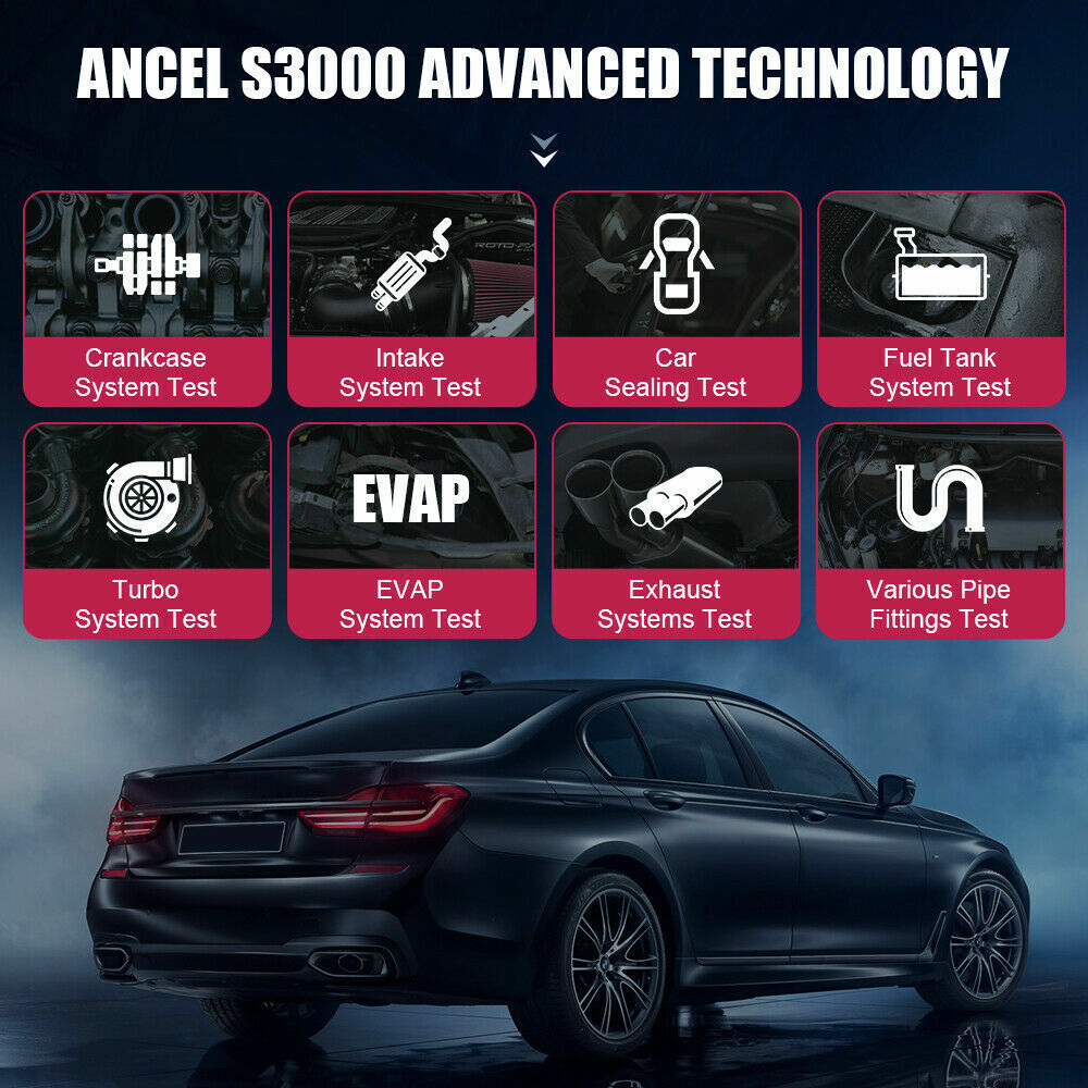 ANCEL S3000 Car Smoke Machine Diagnostic Tool EVAP Vacuum Leak Detection Tester