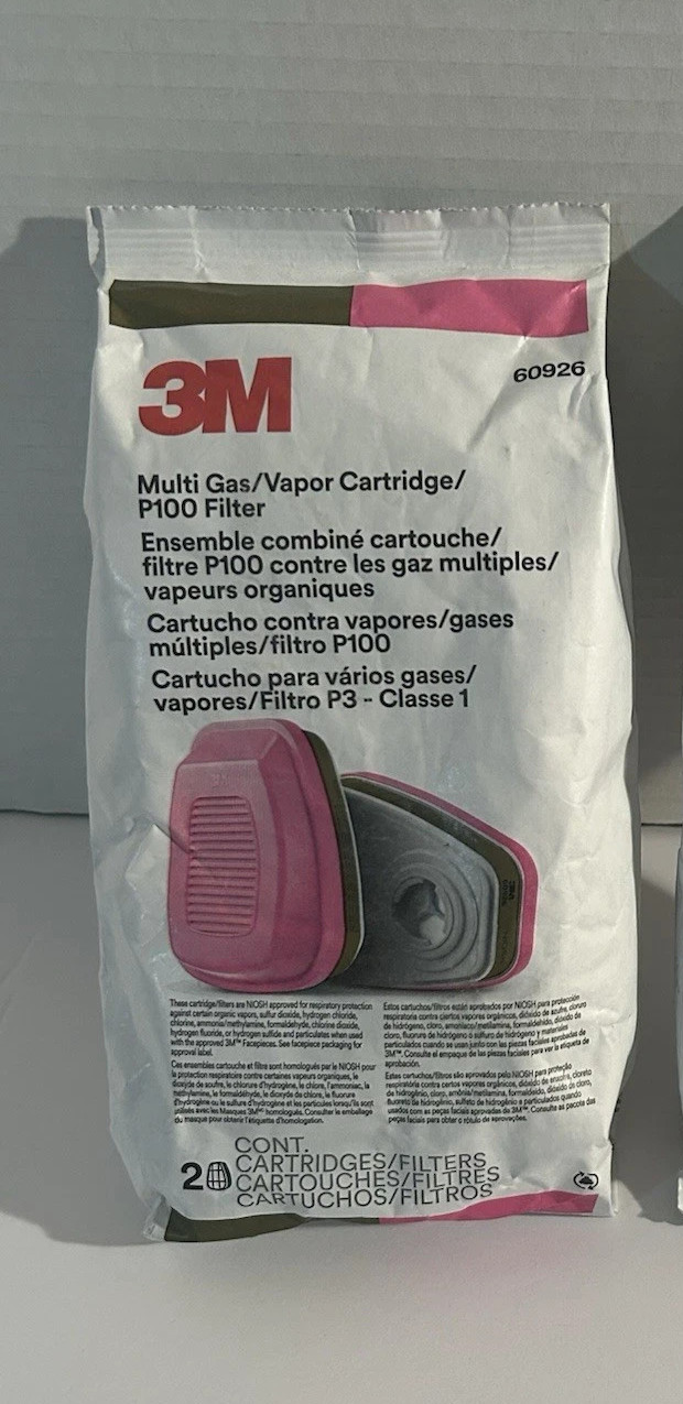 *5 PAIRS* 3M Multi Gas/Vapor Cartridge/P100 Filter - 60926 - (X) Exp 04/2025